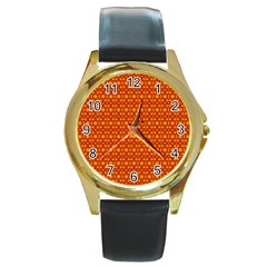 Pattern Creative Background Round Gold Metal Watch by Nexatart