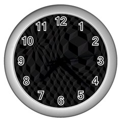 Pattern Dark Black Texture Background Wall Clocks (silver)  by Nexatart