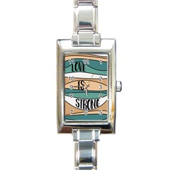 Love Sign Romantic Abstract Rectangle Italian Charm Watch by Nexatart