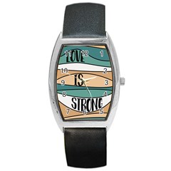 Love Sign Romantic Abstract Barrel Style Metal Watch by Nexatart