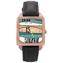 Love Sign Romantic Abstract Rose Gold Leather Watch  by Nexatart