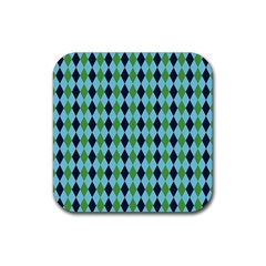 Rockabilly Retro Vintage Pin Up Rubber Coaster (square)  by Nexatart