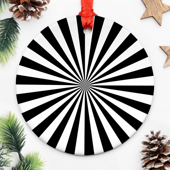 Rays Stripes Ray Laser Background Ornament (Round)