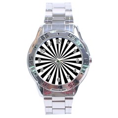 Rays Stripes Ray Laser Background Stainless Steel Analogue Watch by Nexatart