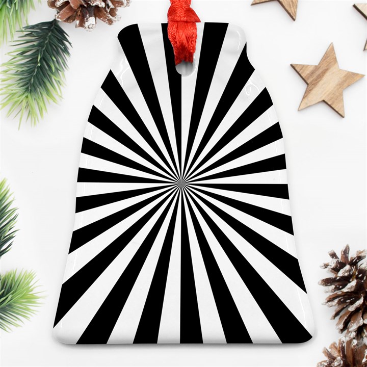 Rays Stripes Ray Laser Background Bell Ornament (Two Sides)