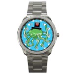 Octopus Sea Animal Ocean Marine Sport Metal Watch Front