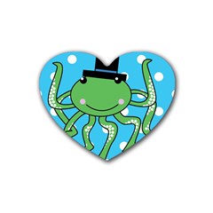 Octopus Sea Animal Ocean Marine Heart Coaster (4 pack) 