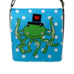 Octopus Sea Animal Ocean Marine Flap Messenger Bag (l)  by Nexatart