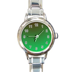 Course Colorful Pattern Abstract Green Round Italian Charm Watch by Nexatart