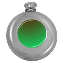 Course Colorful Pattern Abstract Green Round Hip Flask (5 Oz) by Nexatart