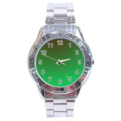 Course Colorful Pattern Abstract Green Stainless Steel Analogue Watch by Nexatart