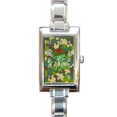 Octopus Army Ocean Marine Sea Rectangle Italian Charm Watch by Nexatart