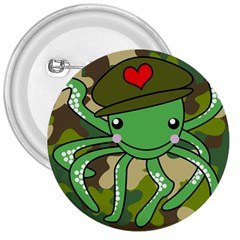 Octopus Army Ocean Marine Sea 3  Buttons by Nexatart