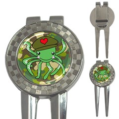 Octopus Army Ocean Marine Sea 3-in-1 Golf Divots by Nexatart