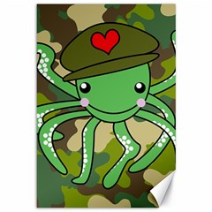 Octopus Army Ocean Marine Sea Canvas 12  X 18   by Nexatart