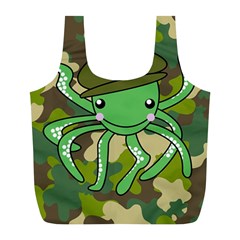 Octopus Army Ocean Marine Sea Full Print Recycle Bags (l)  by Nexatart