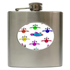 Fish Swim Cartoon Funny Cute Hip Flask (6 Oz) by Nexatart