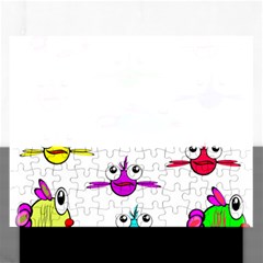 Fish Swim Cartoon Funny Cute Rectangular Jigsaw Puzzl by Nexatart