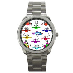 Fish Swim Cartoon Funny Cute Sport Metal Watch