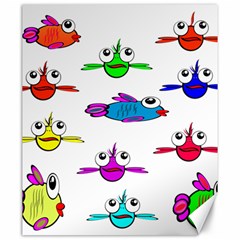 Fish Swim Cartoon Funny Cute Canvas 20  X 24   by Nexatart