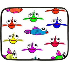 Fish Swim Cartoon Funny Cute Fleece Blanket (mini) by Nexatart