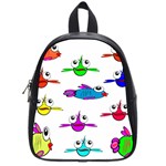 Fish Swim Cartoon Funny Cute School Bag (Small) Front