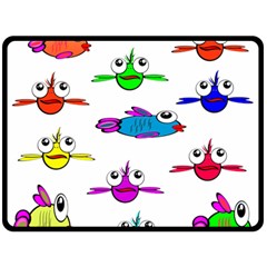 Fish Swim Cartoon Funny Cute Fleece Blanket (large)  by Nexatart