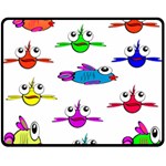 Fish Swim Cartoon Funny Cute Fleece Blanket (Medium)  60 x50  Blanket Front