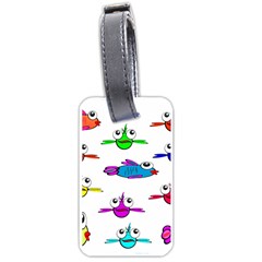 Fish Swim Cartoon Funny Cute Luggage Tags (one Side) 