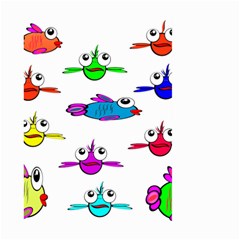 Fish Swim Cartoon Funny Cute Large Garden Flag (two Sides) by Nexatart