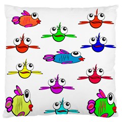 Fish Swim Cartoon Funny Cute Standard Flano Cushion Case (two Sides) by Nexatart