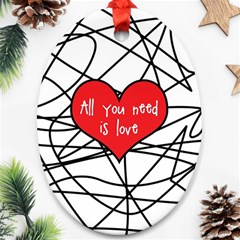 Love Abstract Heart Romance Shape Ornament (oval)