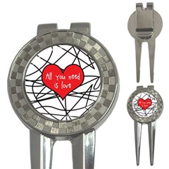 Love Abstract Heart Romance Shape 3-in-1 Golf Divots by Nexatart