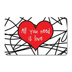 Love Abstract Heart Romance Shape Magnet (rectangular) by Nexatart