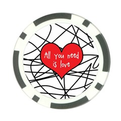 Love Abstract Heart Romance Shape Poker Chip Card Guard by Nexatart