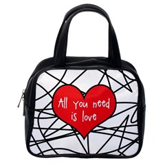 Love Abstract Heart Romance Shape Classic Handbags (one Side) by Nexatart