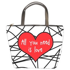 Love Abstract Heart Romance Shape Bucket Bags by Nexatart