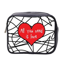 Love Abstract Heart Romance Shape Mini Toiletries Bag 2-side by Nexatart