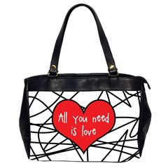 Love Abstract Heart Romance Shape Office Handbags (2 Sides)  by Nexatart