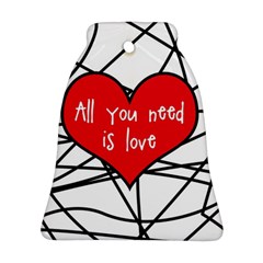 Love Abstract Heart Romance Shape Bell Ornament (two Sides) by Nexatart