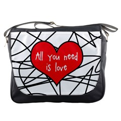 Love Abstract Heart Romance Shape Messenger Bags by Nexatart