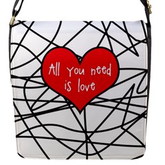 Love Abstract Heart Romance Shape Flap Messenger Bag (s) by Nexatart