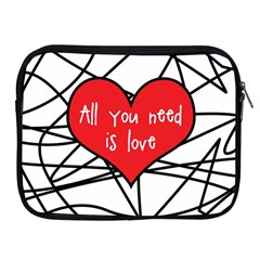 Love Abstract Heart Romance Shape Apple Ipad 2/3/4 Zipper Cases by Nexatart