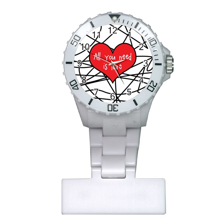 Love Abstract Heart Romance Shape Plastic Nurses Watch