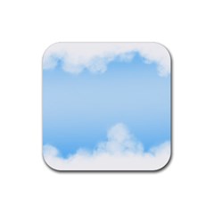 Sky Cloud Blue Texture Rubber Coaster (square)  by Nexatart