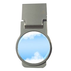 Sky Cloud Blue Texture Money Clips (round)  by Nexatart