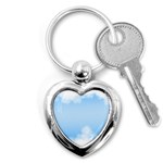 Sky Cloud Blue Texture Key Chains (Heart)  Front