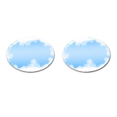 Sky Cloud Blue Texture Cufflinks (oval) by Nexatart