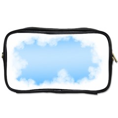 Sky Cloud Blue Texture Toiletries Bags 2-side by Nexatart