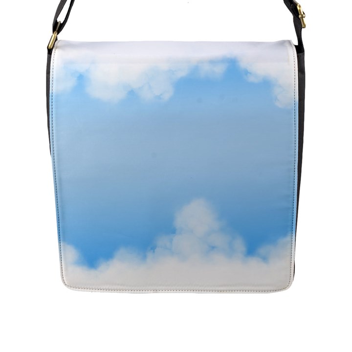 Sky Cloud Blue Texture Flap Messenger Bag (L) 